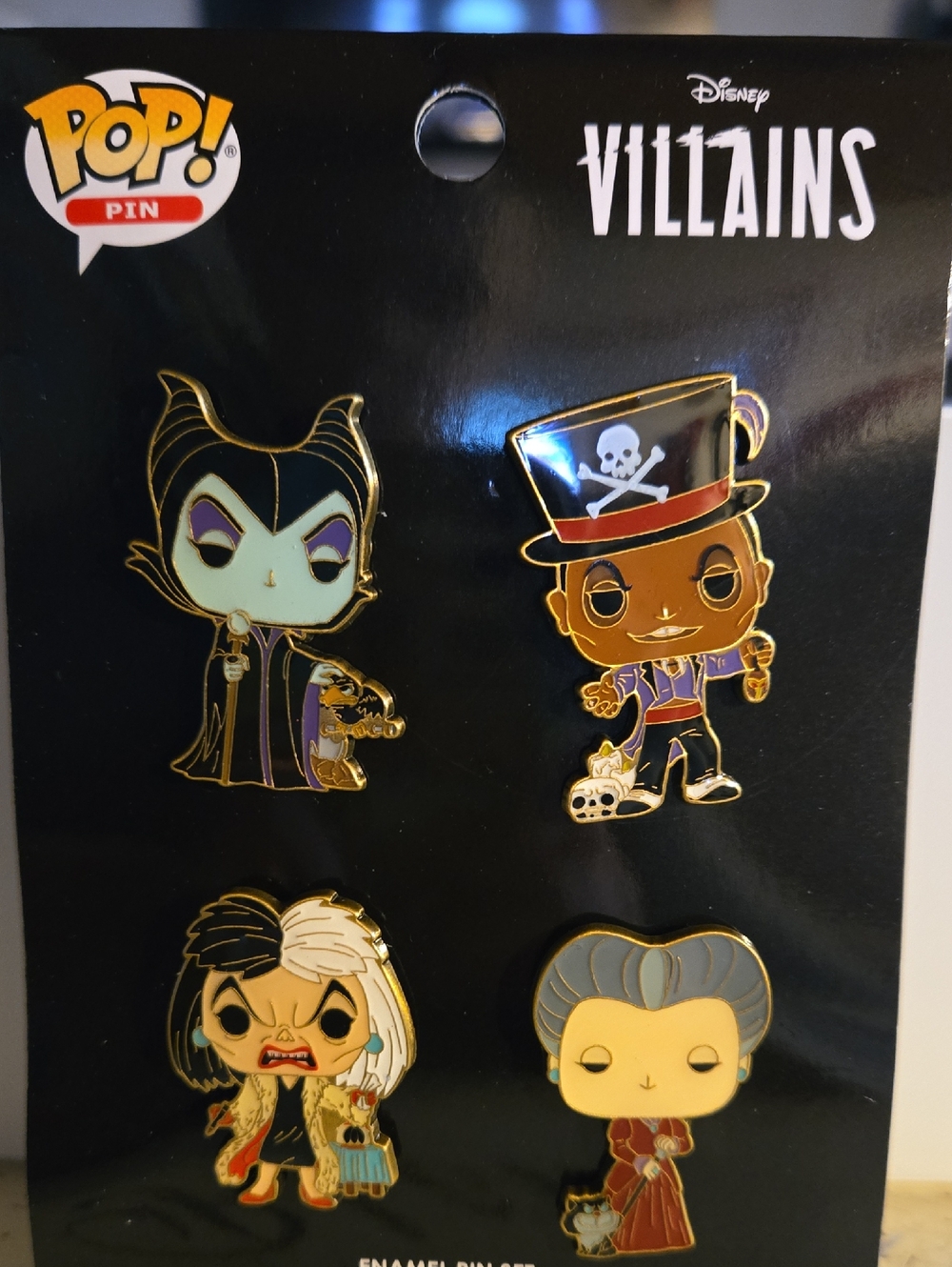 Funko Pop! Disney Villains Enamel Pin Four Piece Set